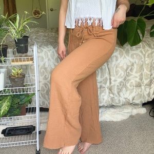 Brown flowy pants